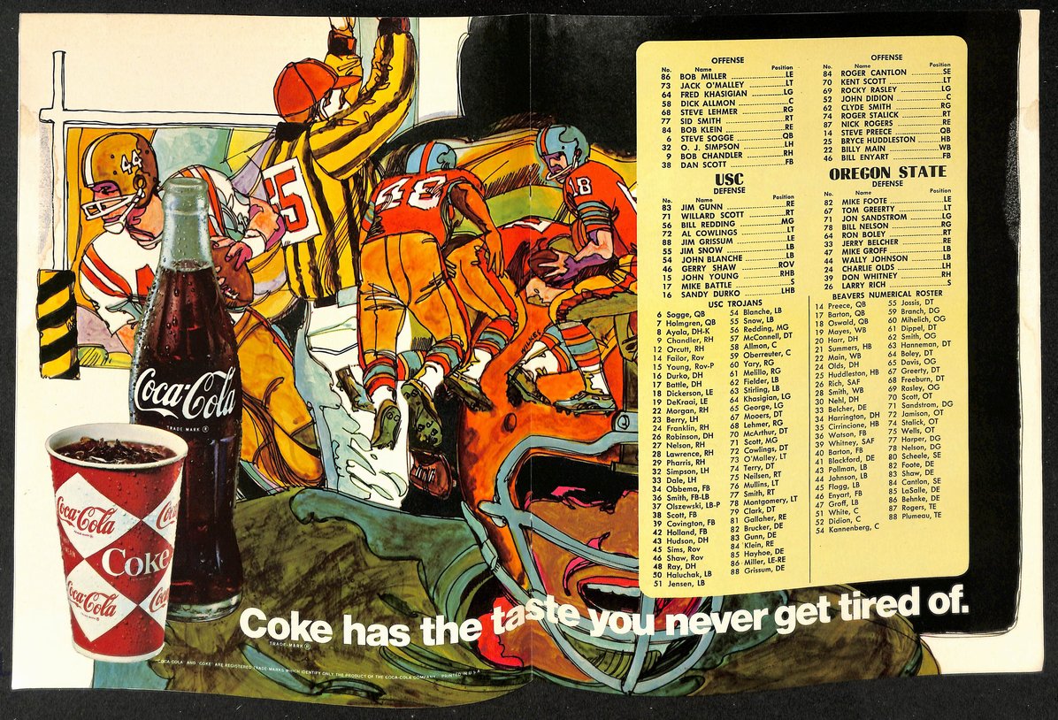 1968 Oregon State vs. USC NCAA Football Game Program O.J. Simpson 208732
