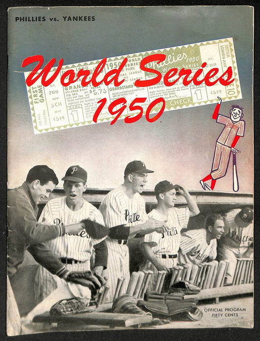 1950 World Series Game 2  Program Yankees vs. Phillies SCORED 208747