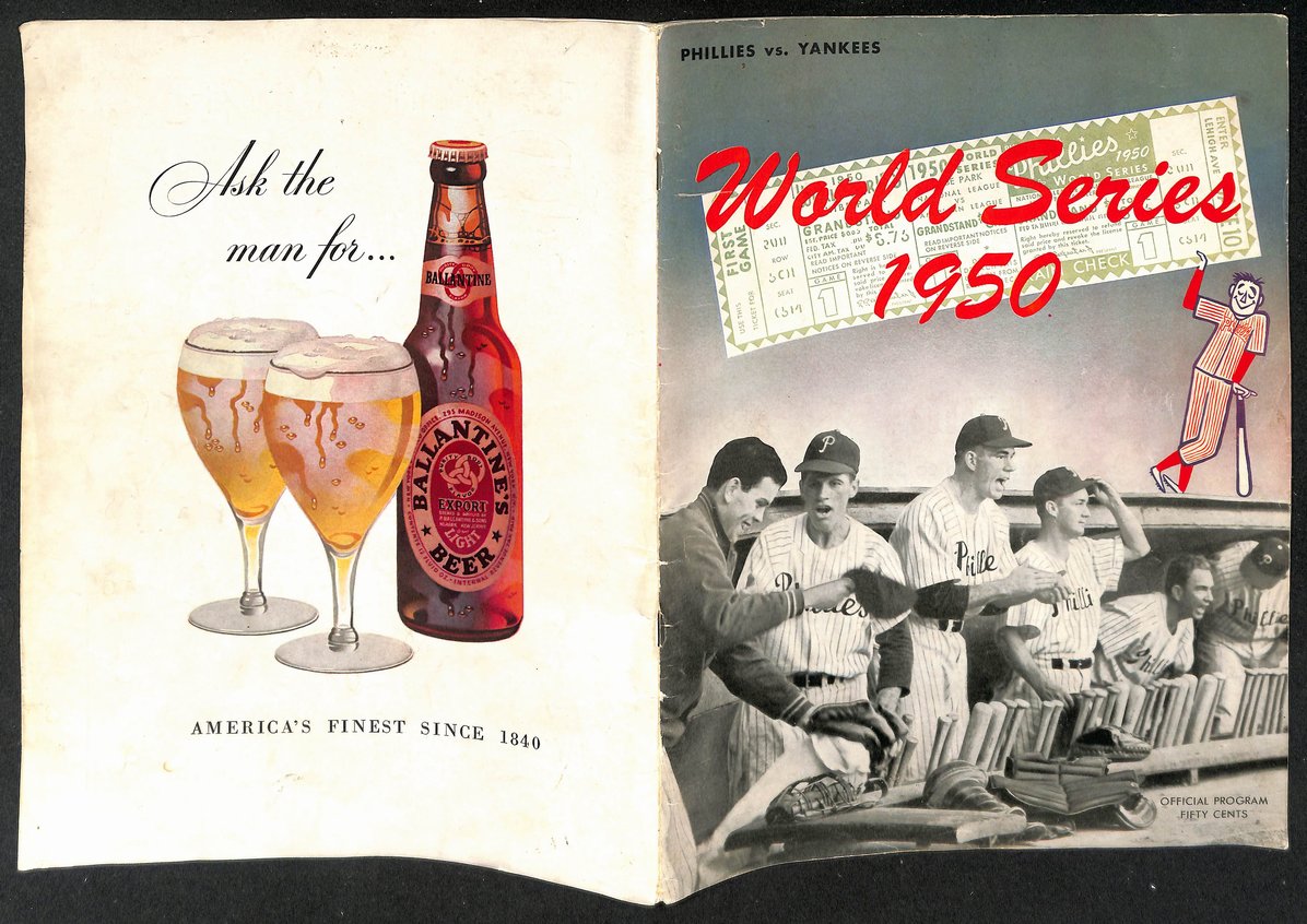 1950 World Series Game 2  Program Yankees vs. Phillies SCORED 208747