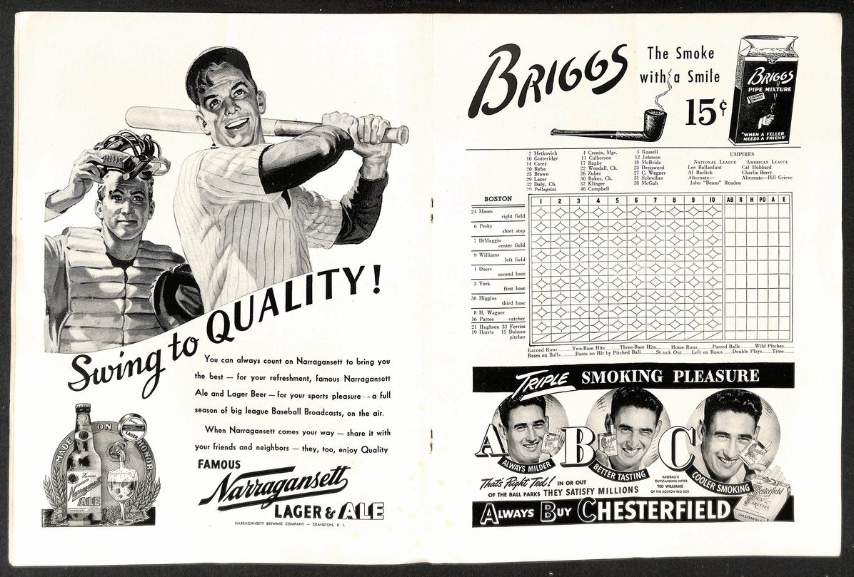 1946 World Series Program Boston Red Sox vs. St. Louis Cardinals UNSCORED 208749