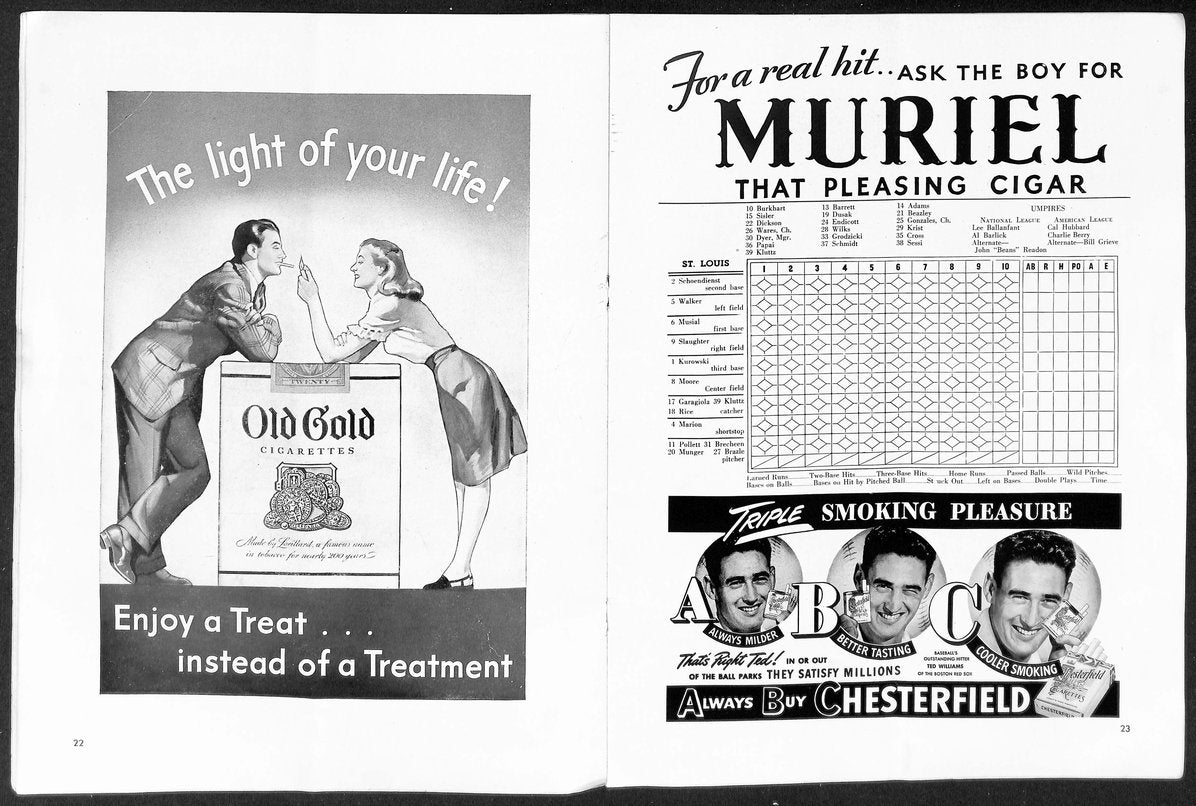 1946 World Series Program Boston Red Sox vs. St. Louis Cardinals UNSCORED 208749