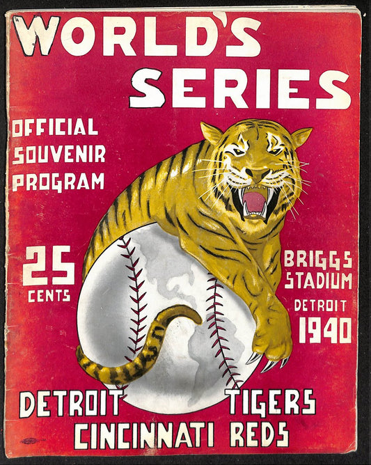 1940 World Series Game 3 Program Detroit Tigers vs. Cincinnati Reds 208752