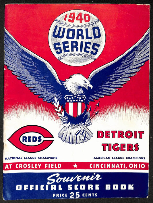 1940 World Series Program Detroit Tigers vs. Cincinnati Reds UNSCORED 208754