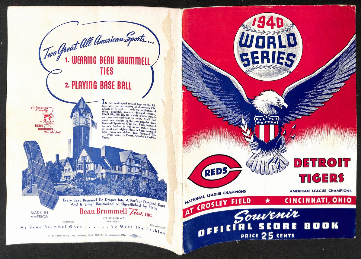 1940 World Series Program Detroit Tigers vs. Cincinnati Reds UNSCORED 208754