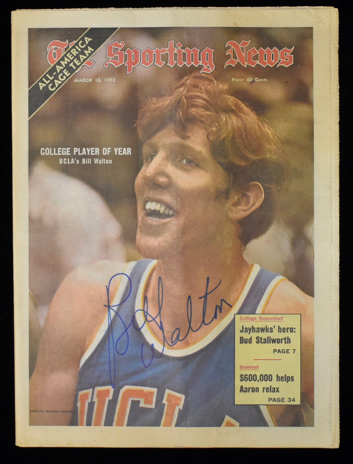 Bill Walton HOF Signed 1972 The Sporting News UCLA JSA BA207997