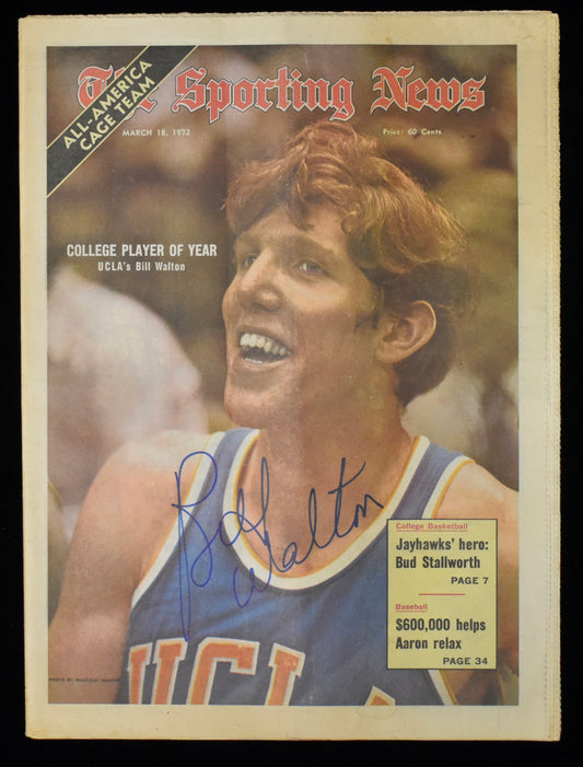 Bill Walton HOF Signed 1972 The Sporting News UCLA JSA BA207997
