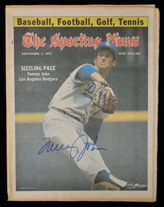 Tommy John Signed 1977 The Sporting News Dodgers JSA BA207998