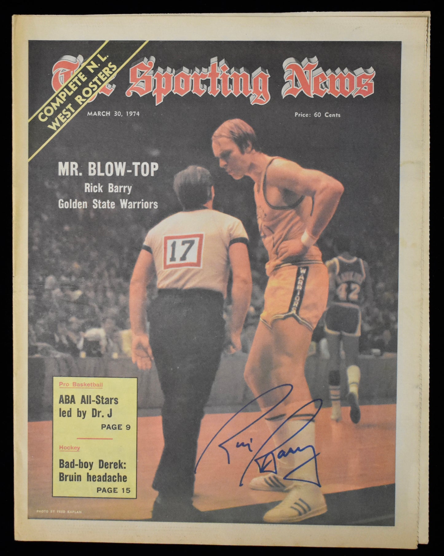 Rick Berry HOF Signed 1974 The Sporting News Warriors JSA BA208001