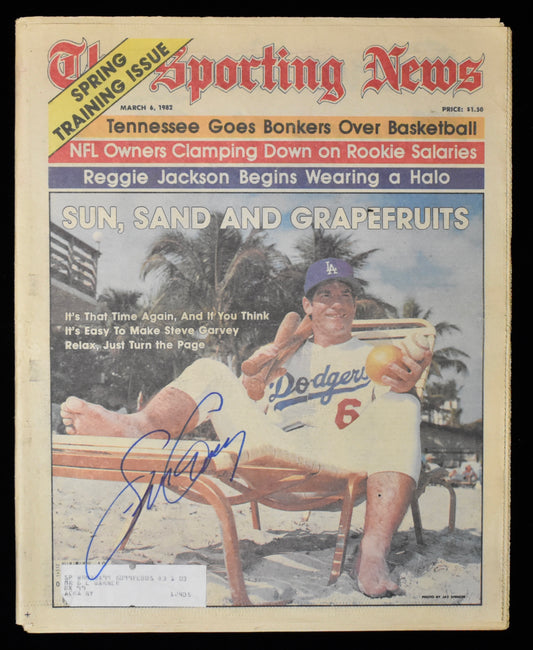 Steve Garvey Signed 1982 The Sporting News Dodgers JSA BA208004