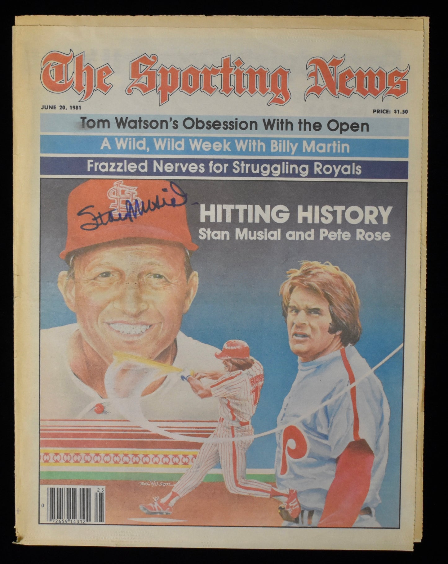 Stan Musial HOF Signed 1981 The Sporting News Cardinals JSA BA208005