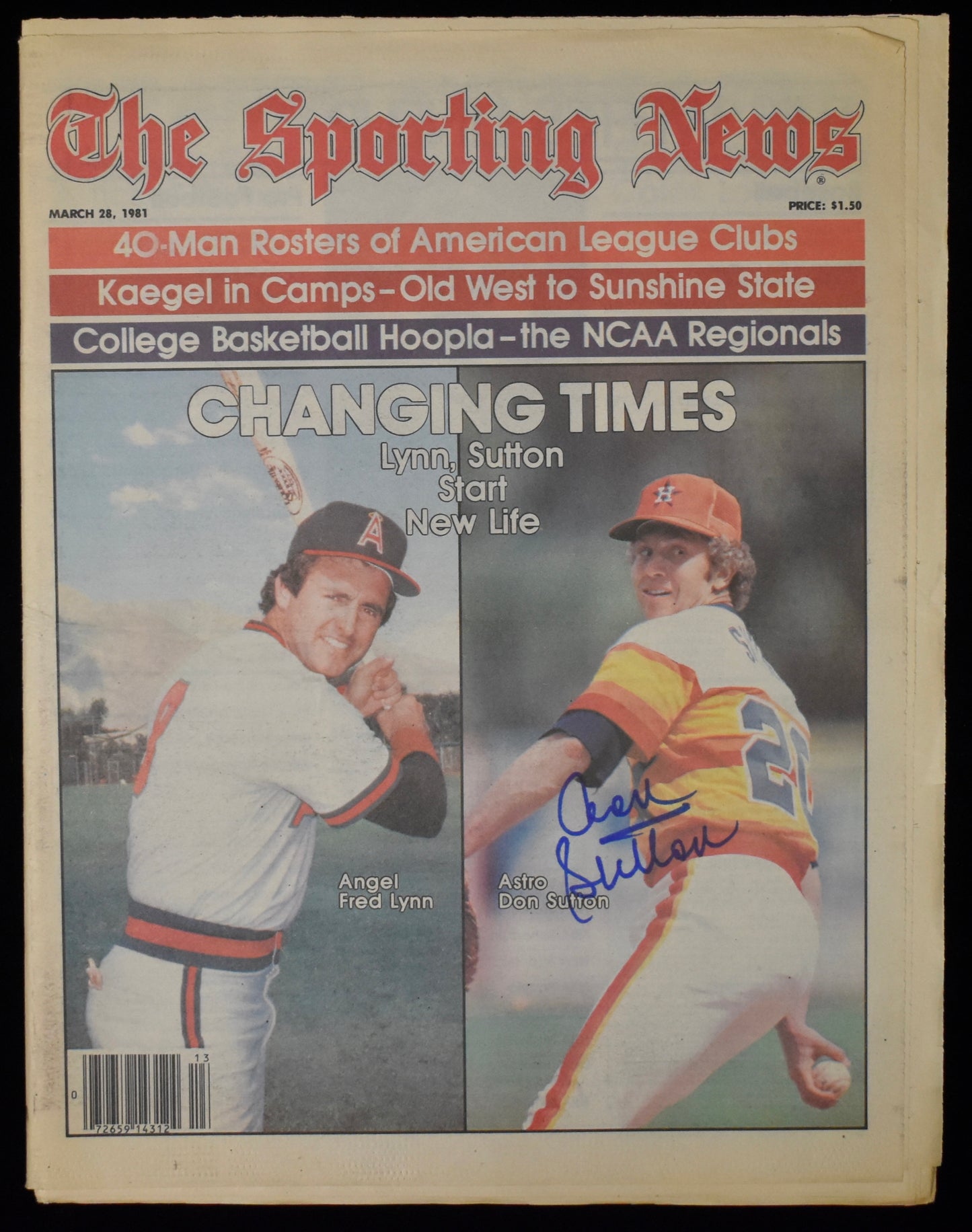 Don Sutton HOF Signed 1981 The Sporting News Astros JSA BA208012