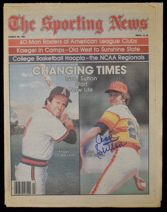 Don Sutton HOF Signed 1981 The Sporting News Astros JSA BA208012