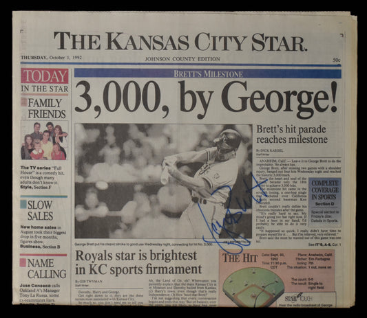George Brett HOF Signed 1992 The Kansas City Star Royals JSA BA208616