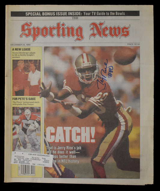 Jerry Rice HOF Signed 1990 The Sporting News 49ers JSA BA207993