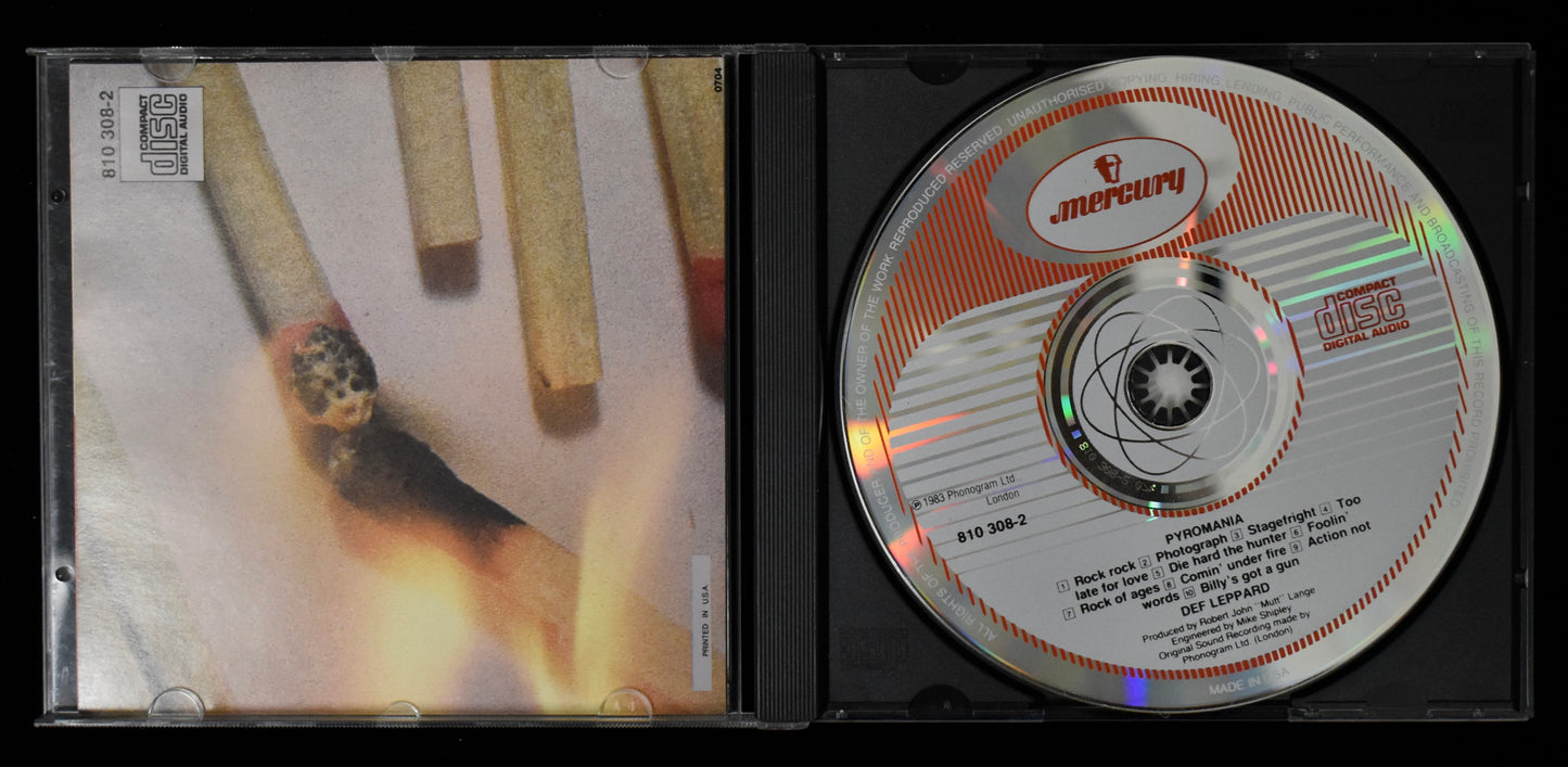 Joe Elliott Signed/Autographed Def Leppard Pyromania CD Cover JSA BA208649