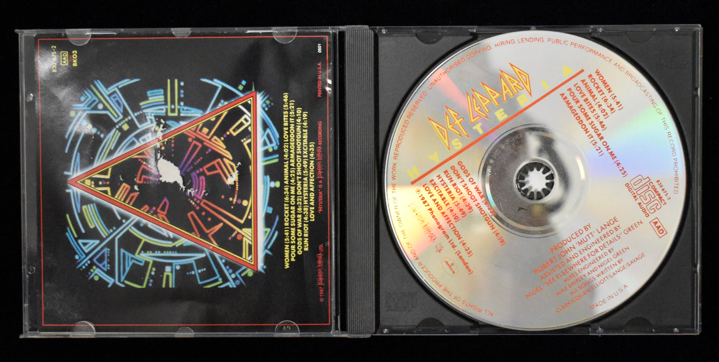 Joe Elliott Signed/Autographed Def Leppard Hysteria CD Cover JSA BA208658