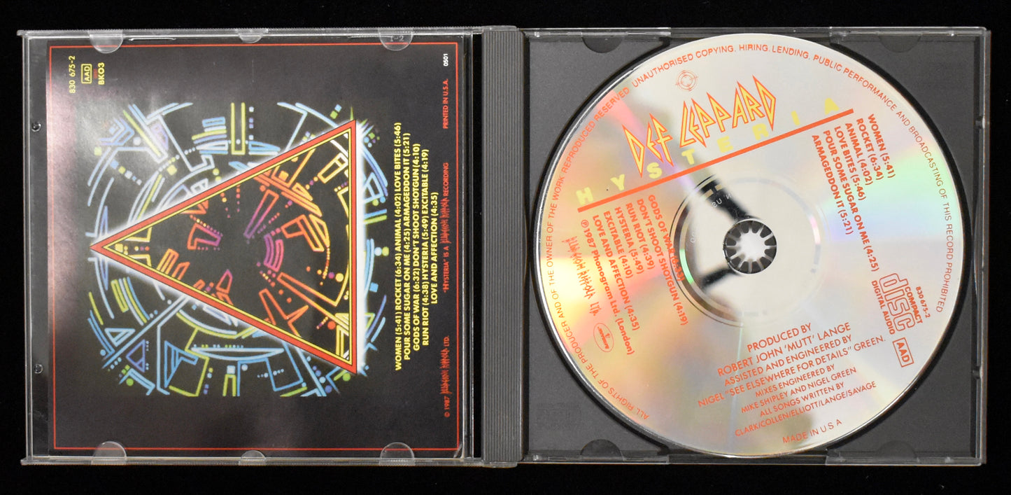 Joe Elliott Signed/Autographed Def Leppard Hysteria CD Cover JSA BA208659