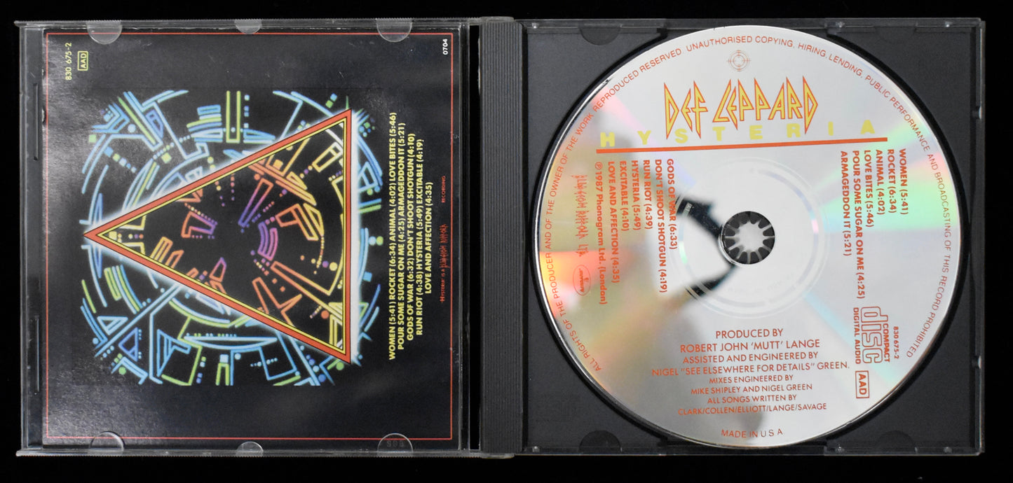 Joe Elliott Signed/Autographed Def Leppard Hysteria CD Cover JSA BA208660