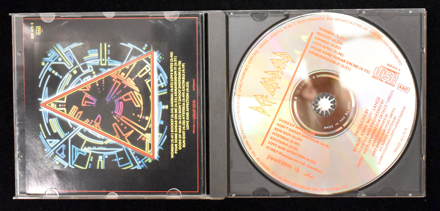 Joe Elliott Signed/Autographed Def Leppard Hysteria CD Cover JSA BA208661