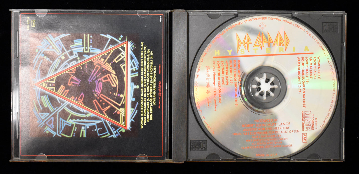 Joe Elliott Signed/Autographed Def Leppard Hysteria CD Cover JSA BA208664