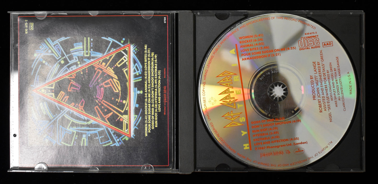 Joe Elliott Signed/Autographed Def Leppard Hysteria CD Cover JSA BA208665