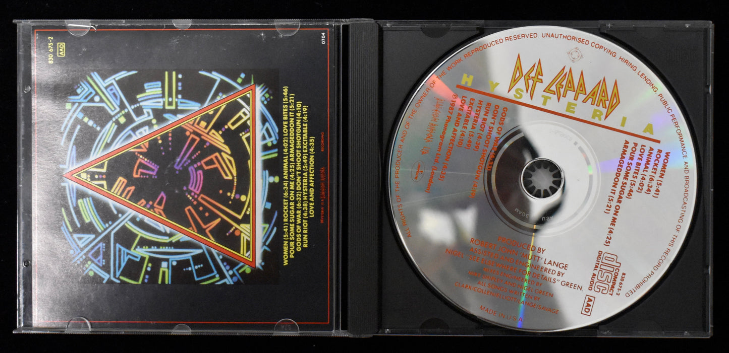 Joe Elliott Signed/Autographed Def Leppard Hysteria CD Cover JSA BA208667