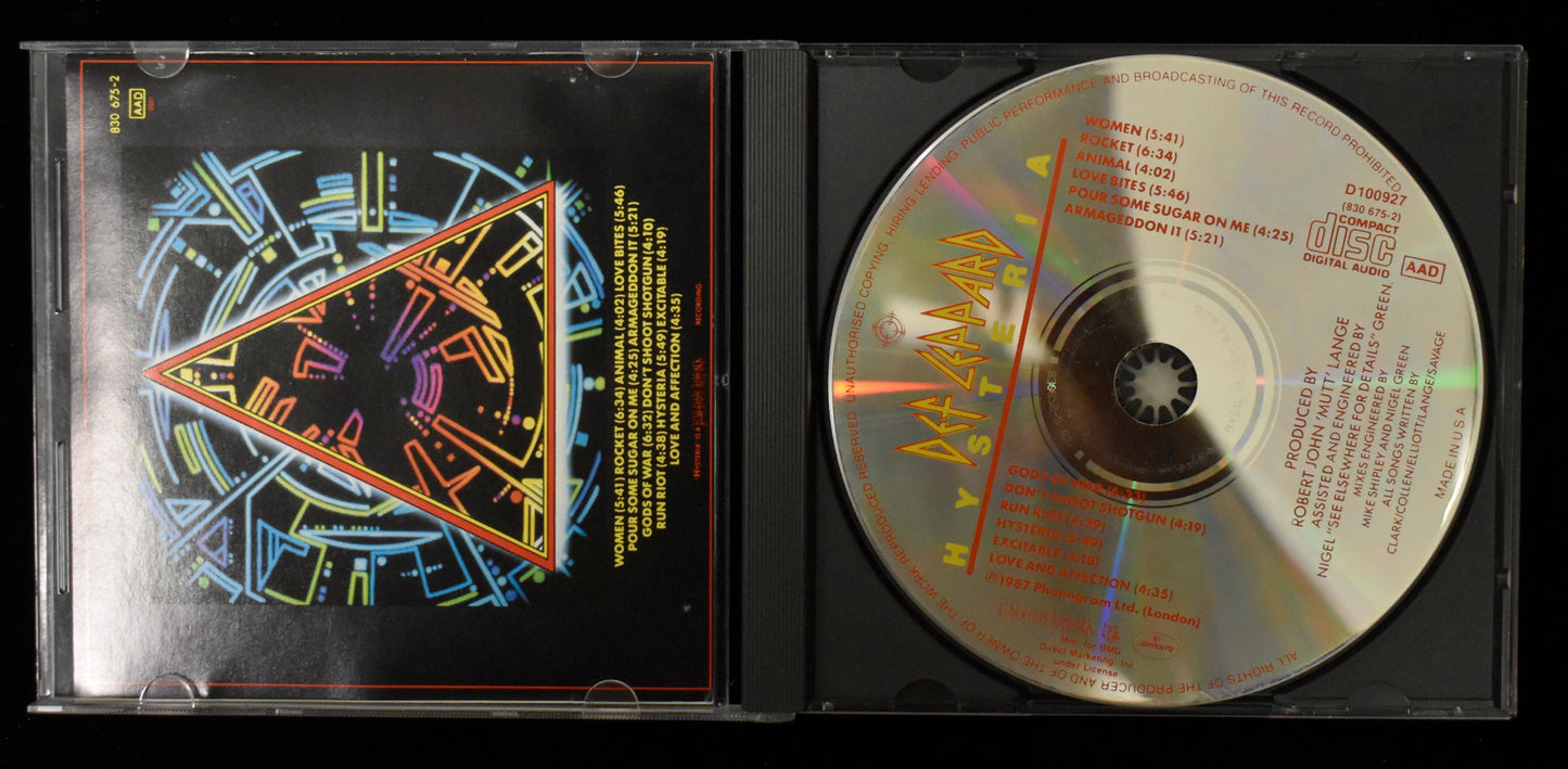 Joe Elliott Signed/Autographed Def Leppard Hysteria CD Cover JSA BA208668