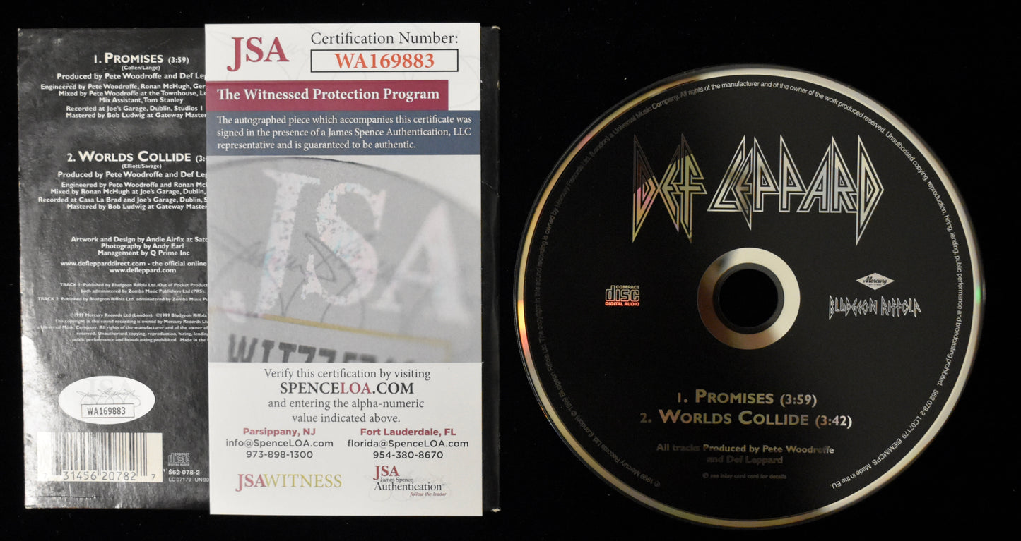 Joe Elliott Signed/Autographed Def Leppard Promises CD Cover JSA BA208670