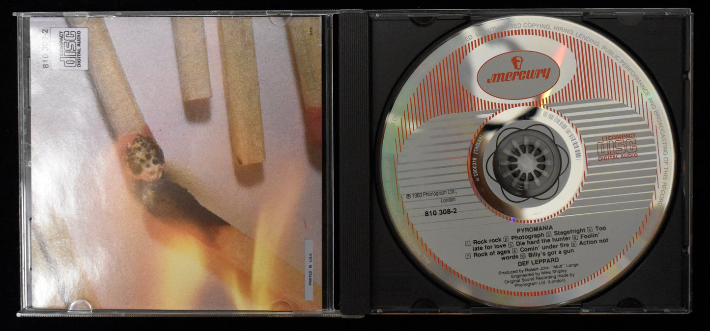 Joe Elliott Signed/Autographed Def Leppard Pyromania CD Cover JSA BA208672
