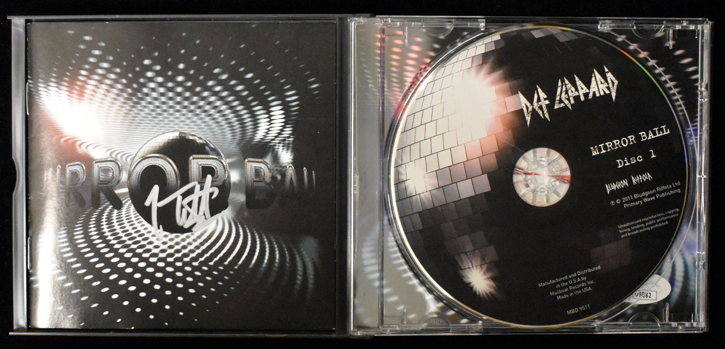 Joe Elliott Signed Def Leppard Mirror Ball Live & More CD Cover JSA BA208673
