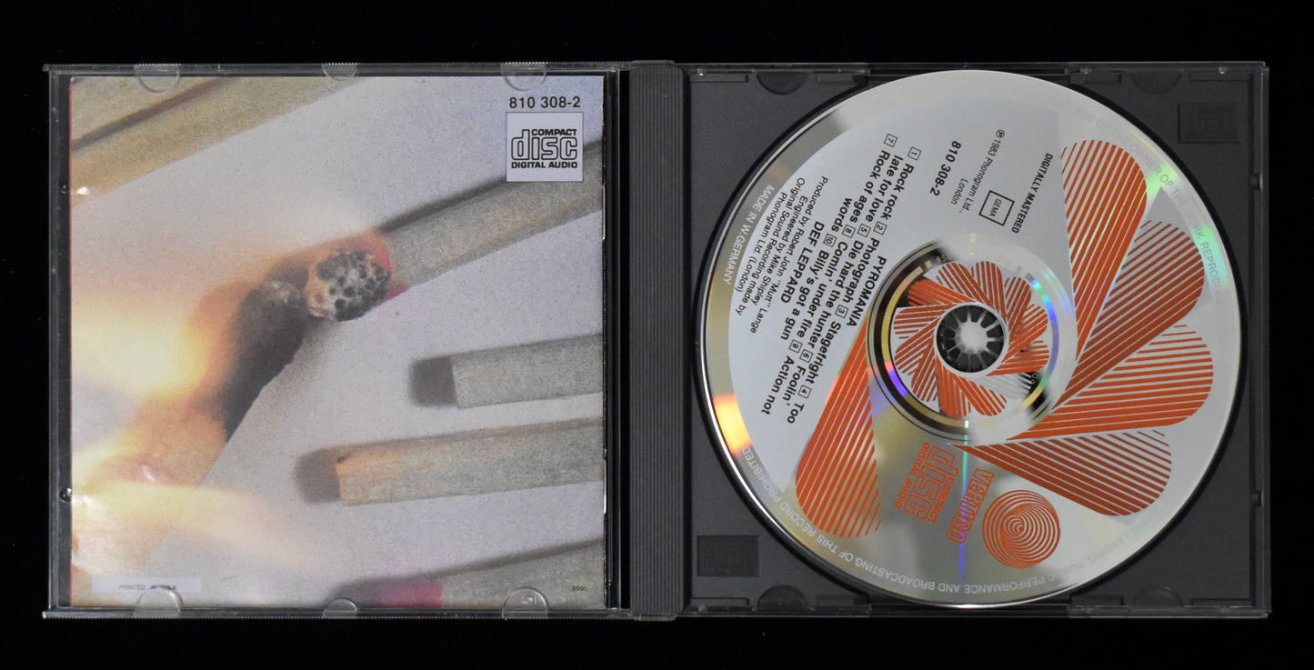 Joe Elliott Signed/Autographed Def Leppard Pyromania CD Cover JSA BA208648