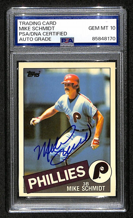Mike Schmidt 1985 Topps Tiffany Card # 500 Phillies HOF Signed PSA/DNA 10 209381