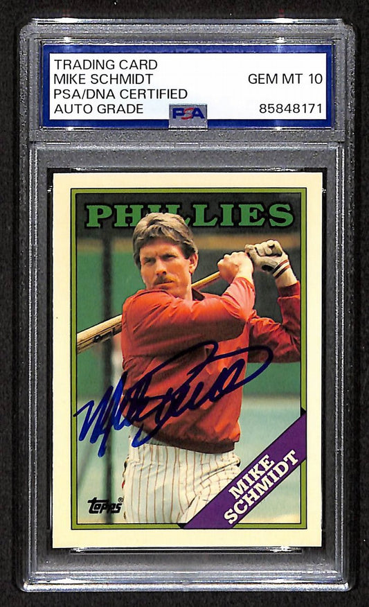 Mike Schmidt 1988 Topps Tiffany Card # 600 Phillies HOF Signed PSA/DNA 10 209382