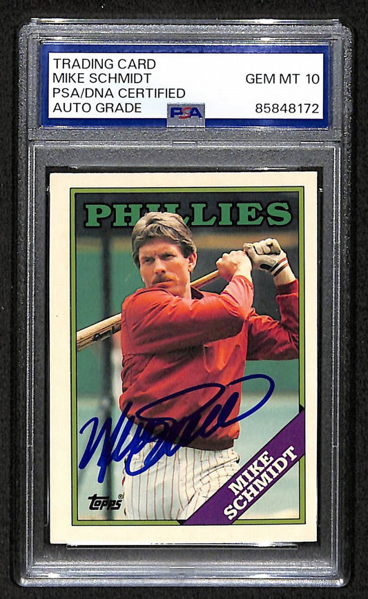 Mike Schmidt 1988 Topps Tiffany Card # 600 Phillies HOF Signed PSA/DNA 10 209383