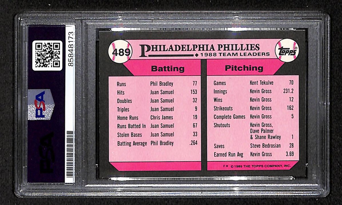 Mike Schmidt 1989 Topps Tiffany Card # 489 Phillies HOF Signed PSA/DNA 10 209384