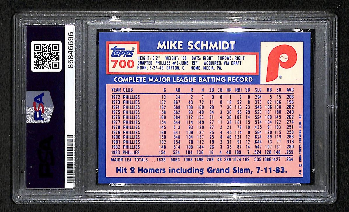 Mike Schmidt 1984 Topps Tiffany Card # 700 Phillies HOF Signed PSA/DNA 209386