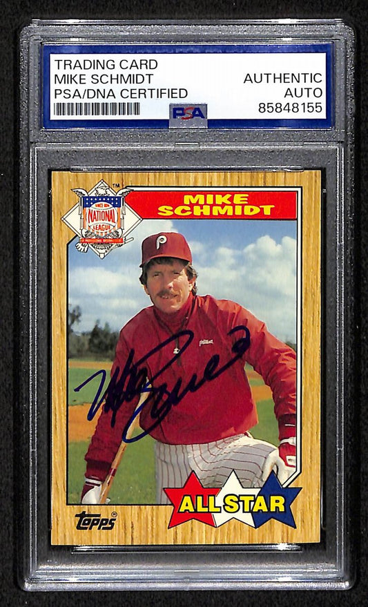 Mike Schmidt 1987 Topps Tiffany Card # 597 Phillies HOF Signed PSA/DNA 209388