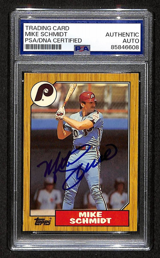 Mike Schmidt 1987 Topps Tiffany Card # 430 Phillies HOF Signed PSA/DNA 209389