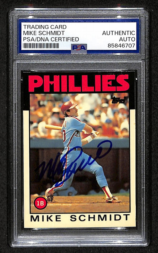 Mike Schmidt 1986 Topps Tiffany Card # 200 Phillies HOF Signed PSA/DNA 209390