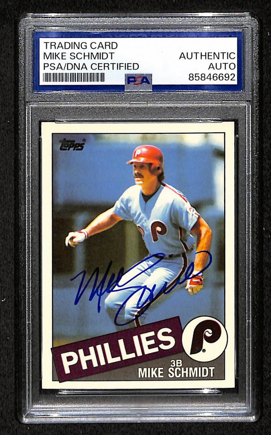 Mike Schmidt 1985 Topps Tiffany Card # 500 Phillies HOF Signed PSA/DNA 209391
