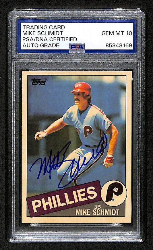 Mike Schmidt 1985 Topps Tiffany Card # 500 Phillies HOF Signed PSA/DNA 10 209380