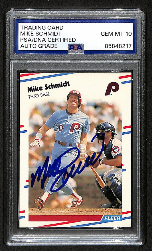 Mike Schmidt 1988 Fleer Card #315 Phillies HOF Signed PSA/DNA Auto GEM 10 209358