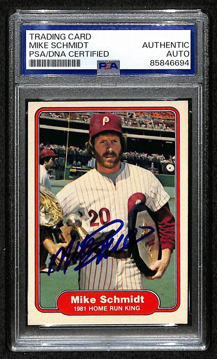 Mike Schmidt 1982 Fleer Card #637 Phillies HOF Signed/Autographed PSA/DNA 209359