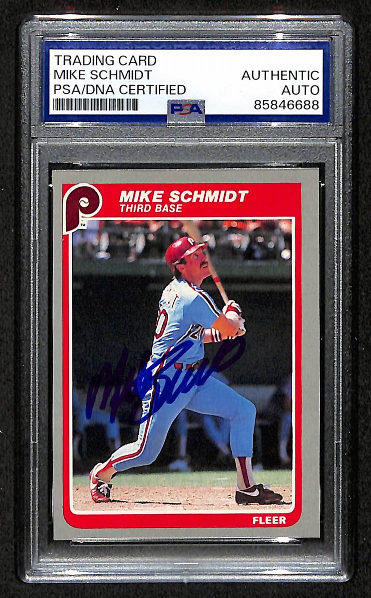 Mike Schmidt 1985 Fleer Card #265 Phillies HOF Signed/Autographed PSA/DNA 209361