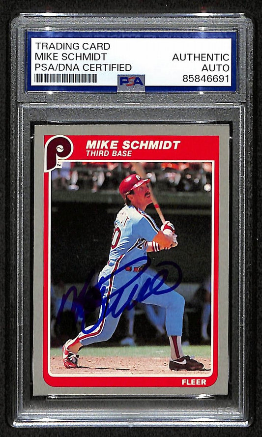 Mike Schmidt 1985 Fleer Card #265 Phillies HOF Signed/Autographed PSA/DNA 209362