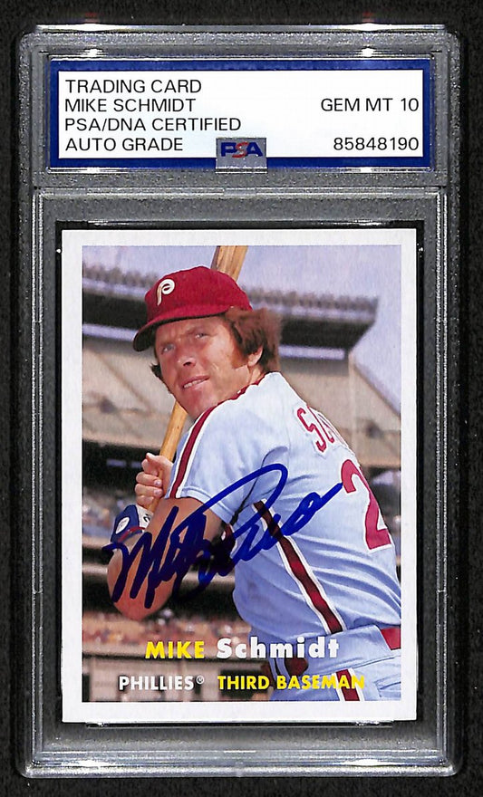 Mike Schmidt 2021 Topps Archives Card #33 Phillies HOF Signed PSA/DNA 10 209367