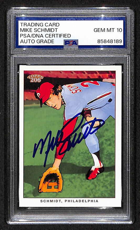 Mike Schmidt 2002 Topps 206 Card #288 Phillies HOF Signed PSA/DNA 10 209368