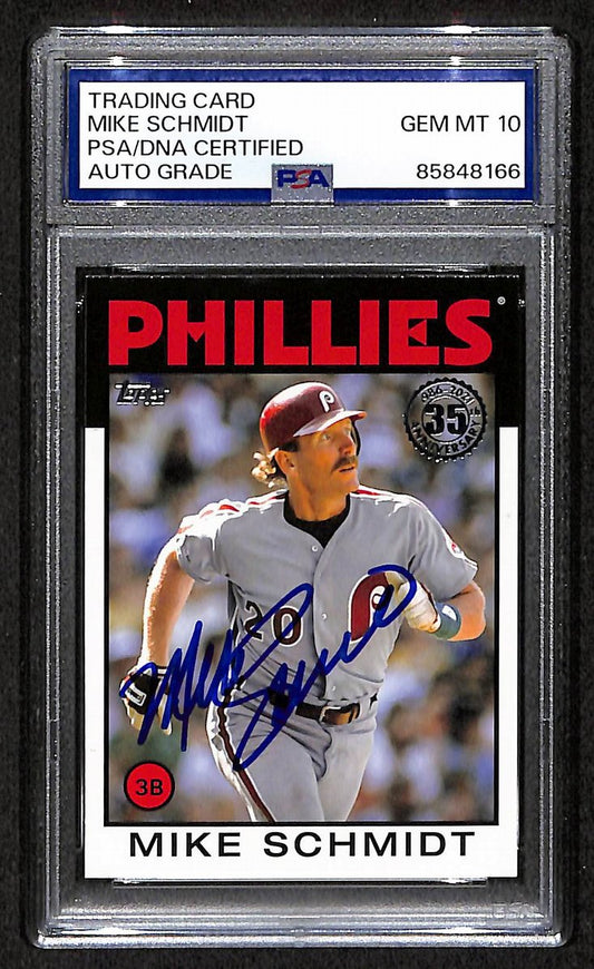 Mike Schmidt 2021 Topps Card #86B-46 Phillies HOF Signed PSA/DNA 10 209369