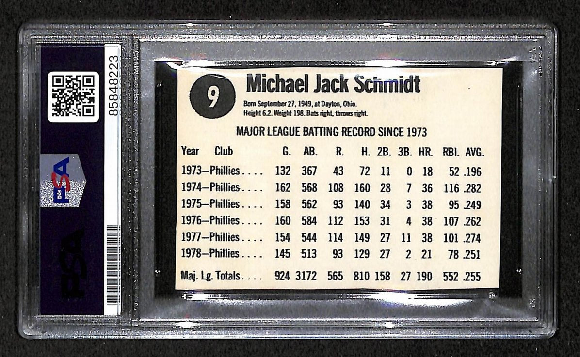 Mike Schmidt 1979 Hostess Card #9 Phillies HOF Signed PSA/DNA Auto GEM 10 209370