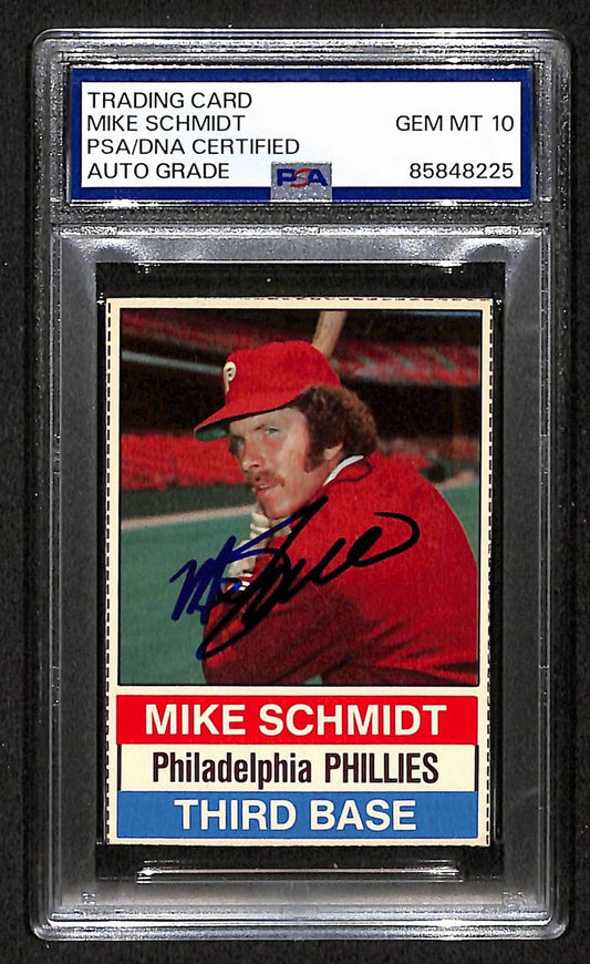 Mike Schmidt 1976 Hostess Card #84 Phillies HOF Signed PSA/DNA Auto GEM 10 9372